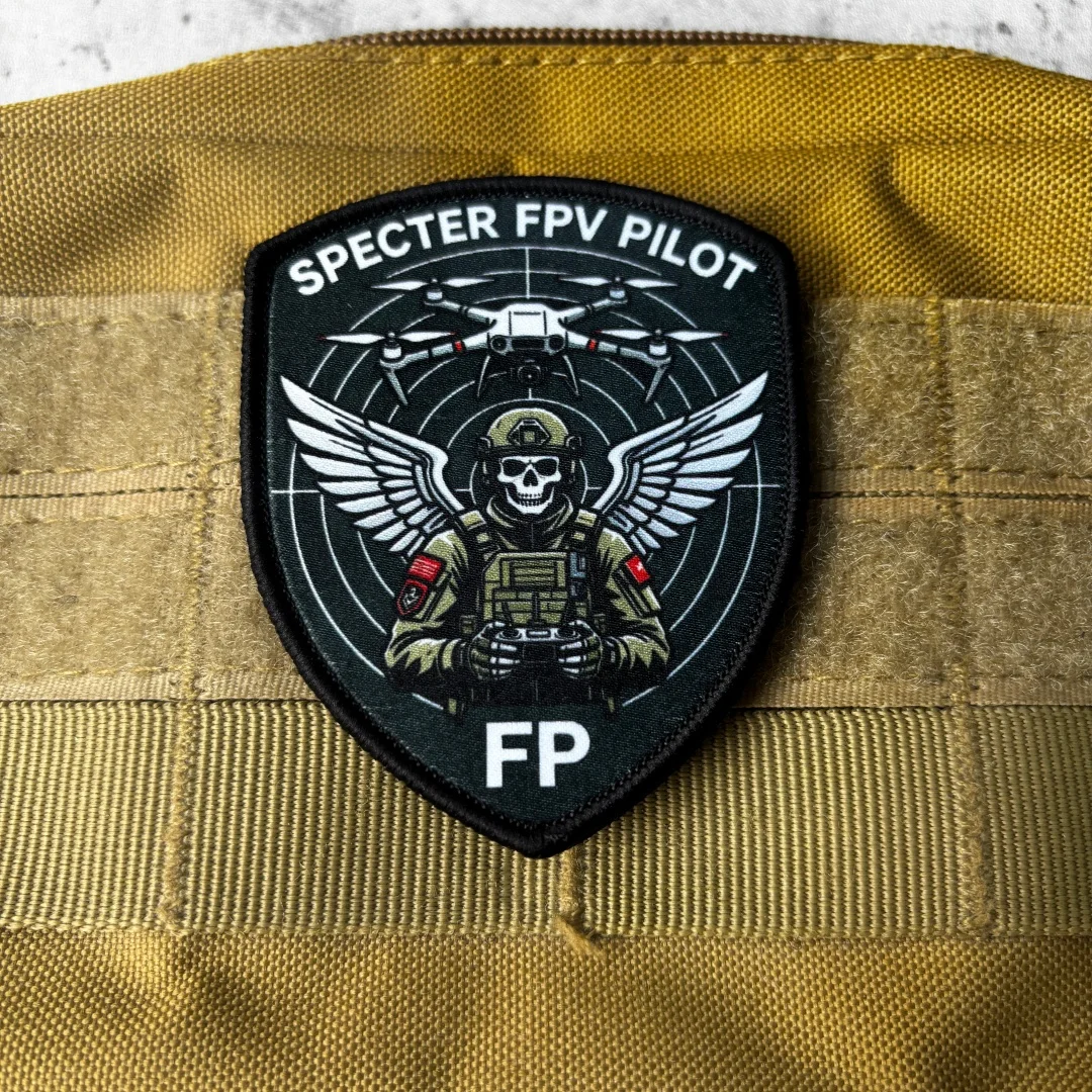 Parche táctico Specter FPV Pilot con velcro calavera y alas - imagen 2