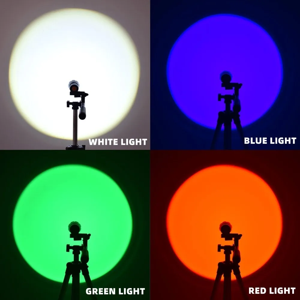 Linterna LED recargable USB zoom multicolor blanco rojo verde azul - imagen 5