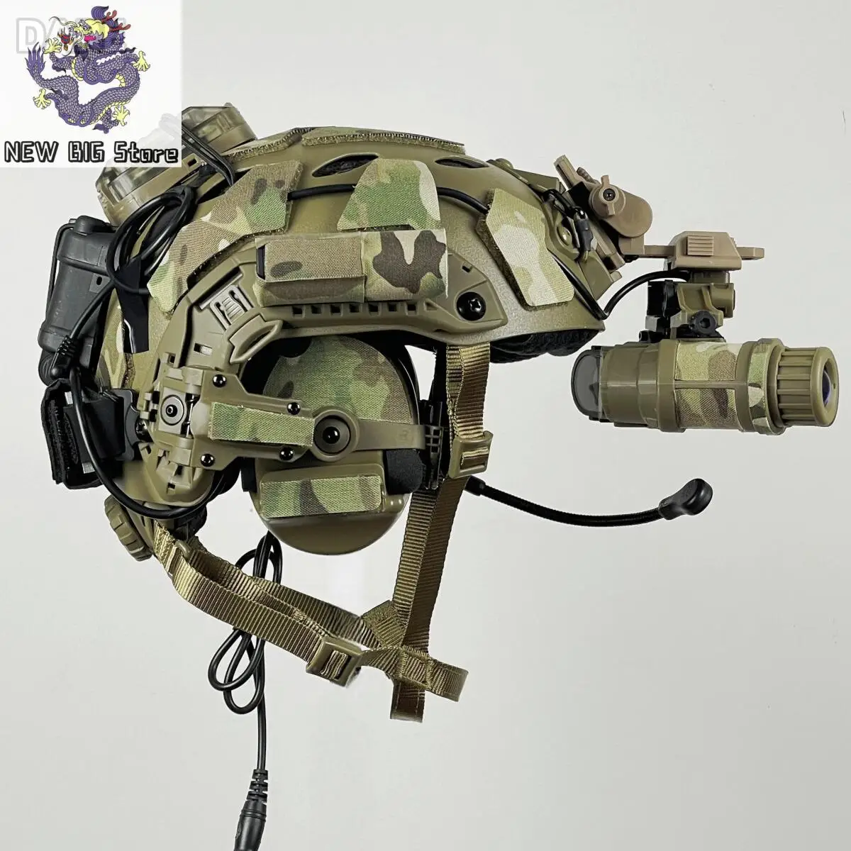 Casco táctico FAST camuflaje visión nocturna abatible para paintball - imagen 4