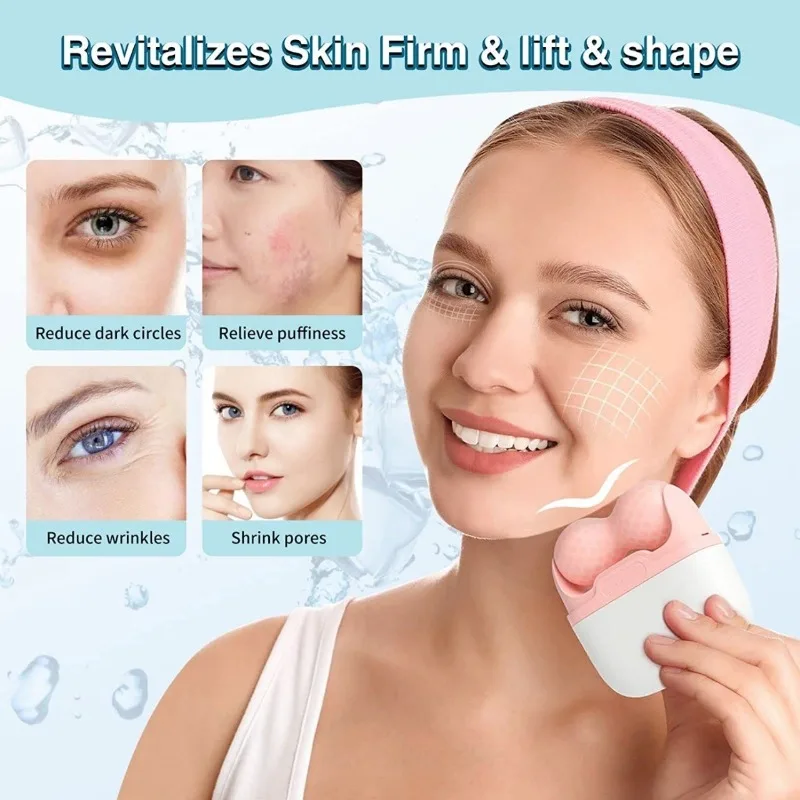 Mini masajeador facial con rodillos fríos