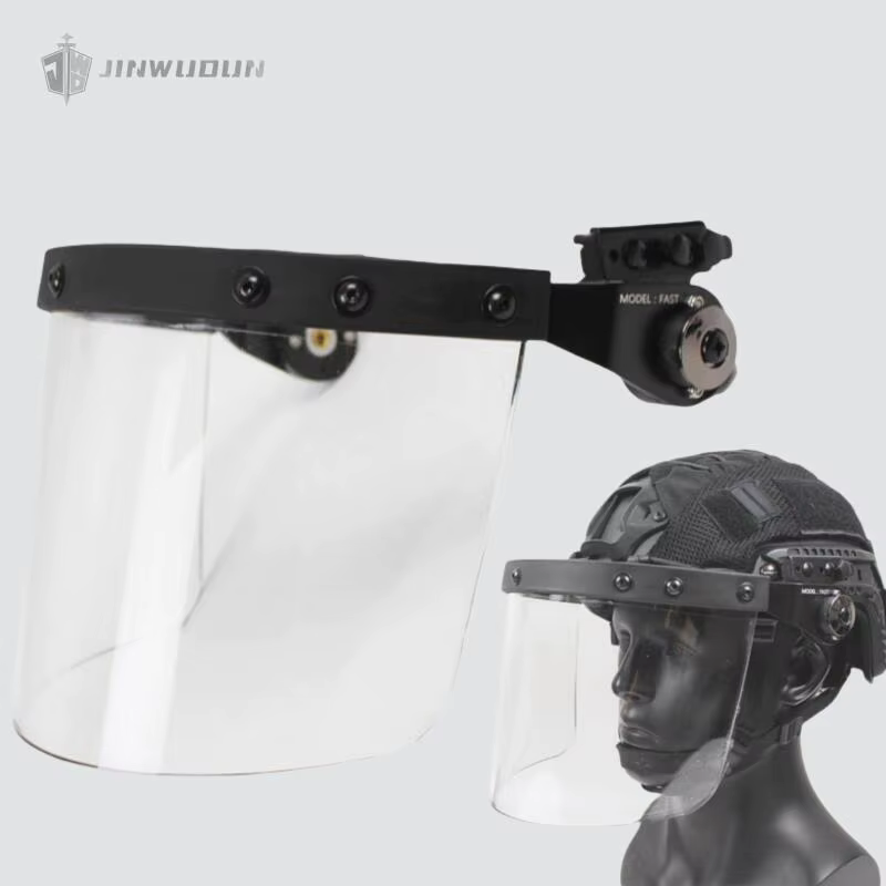 Visera táctica transparente V50 en PC con marco acero inoxidable - imagen 3