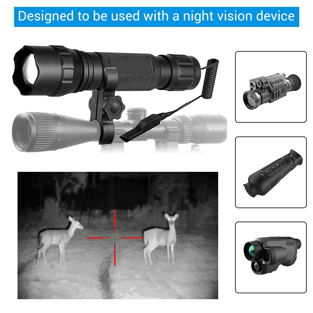 Linterna montada en arma con mirilla nocturna