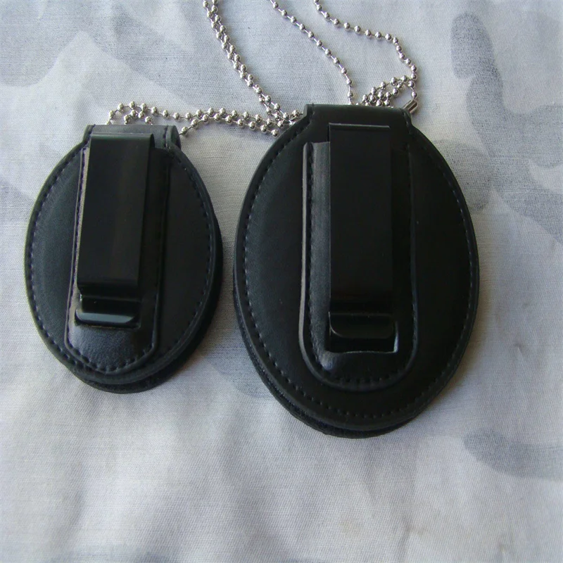 Estuche de cuero para insignias redondas y parches