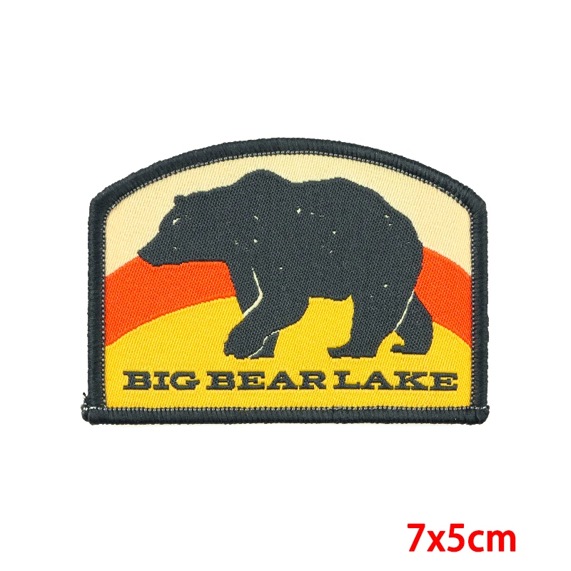 Parches termoadhesivos vintage parques nacionales – oso montaña camping - imagen 3