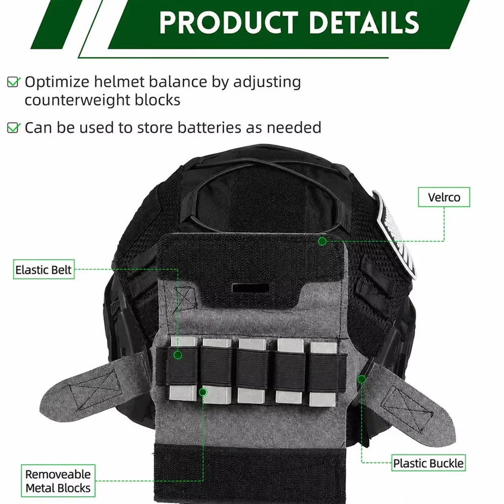 FAST Casco táctico ajustable con funda y bolsa de contrapeso - imagen 2