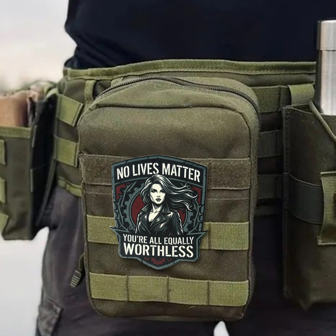 Parche velcro gótico con frase de villano — para chaqueta y mochila - imagen 4
