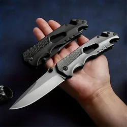 Cuchillo de supervivencia plegable multiusos bolsillo acero inoxidable