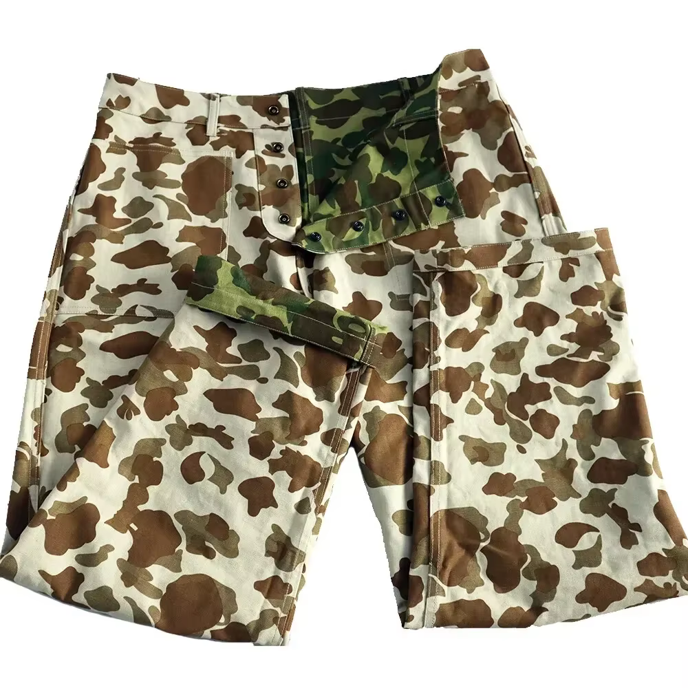 Pantalones HBT Segunda Guerra Mundial camuflaje doble cara vintage - imagen 3