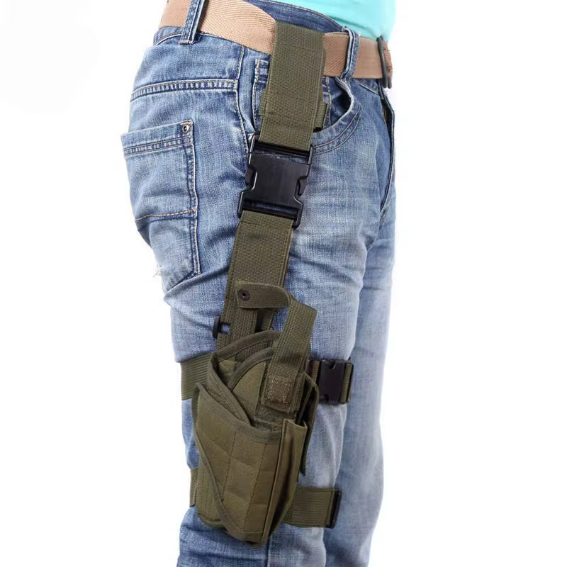 Funda táctica pierna nailon para pistola – Caza tiro airsoft - imagen 5