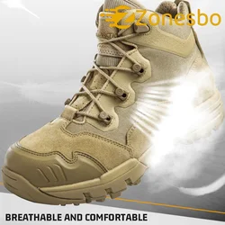 Botas tácticas de combate tobillo antideslizantes ligeras
