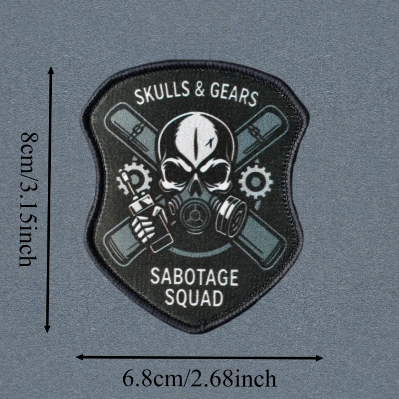 Parche táctico velcro Skulls&Gears Sabotage Squad para brazalete - imagen 5