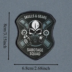 Parche táctico velcro Skulls&Gears Sabotage Squad para brazalete