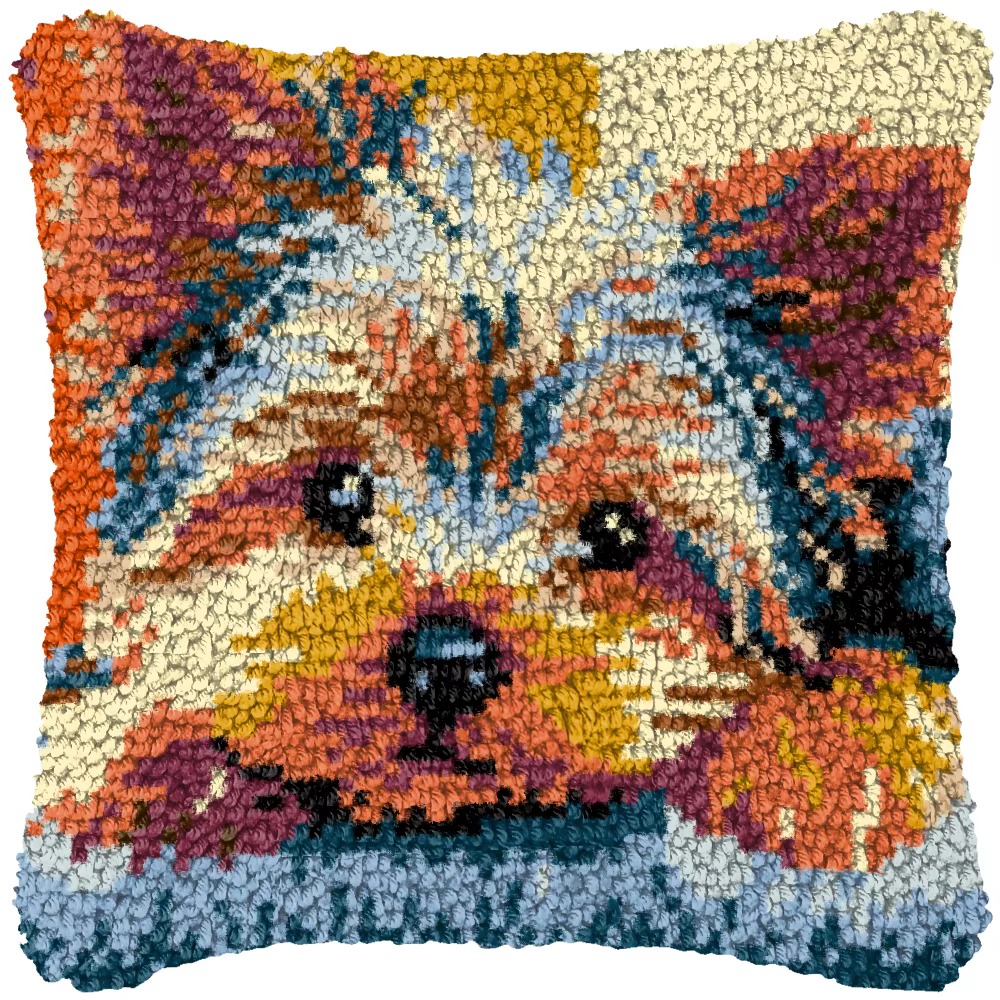 Kit de ganchillo para bordar almohadas y alfombras perro, gato y loro - imagen 3