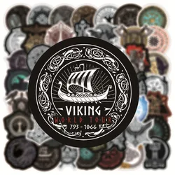 Pegatinas vikingas nórdicas con lobo runas y símbolo tótem misterioso
