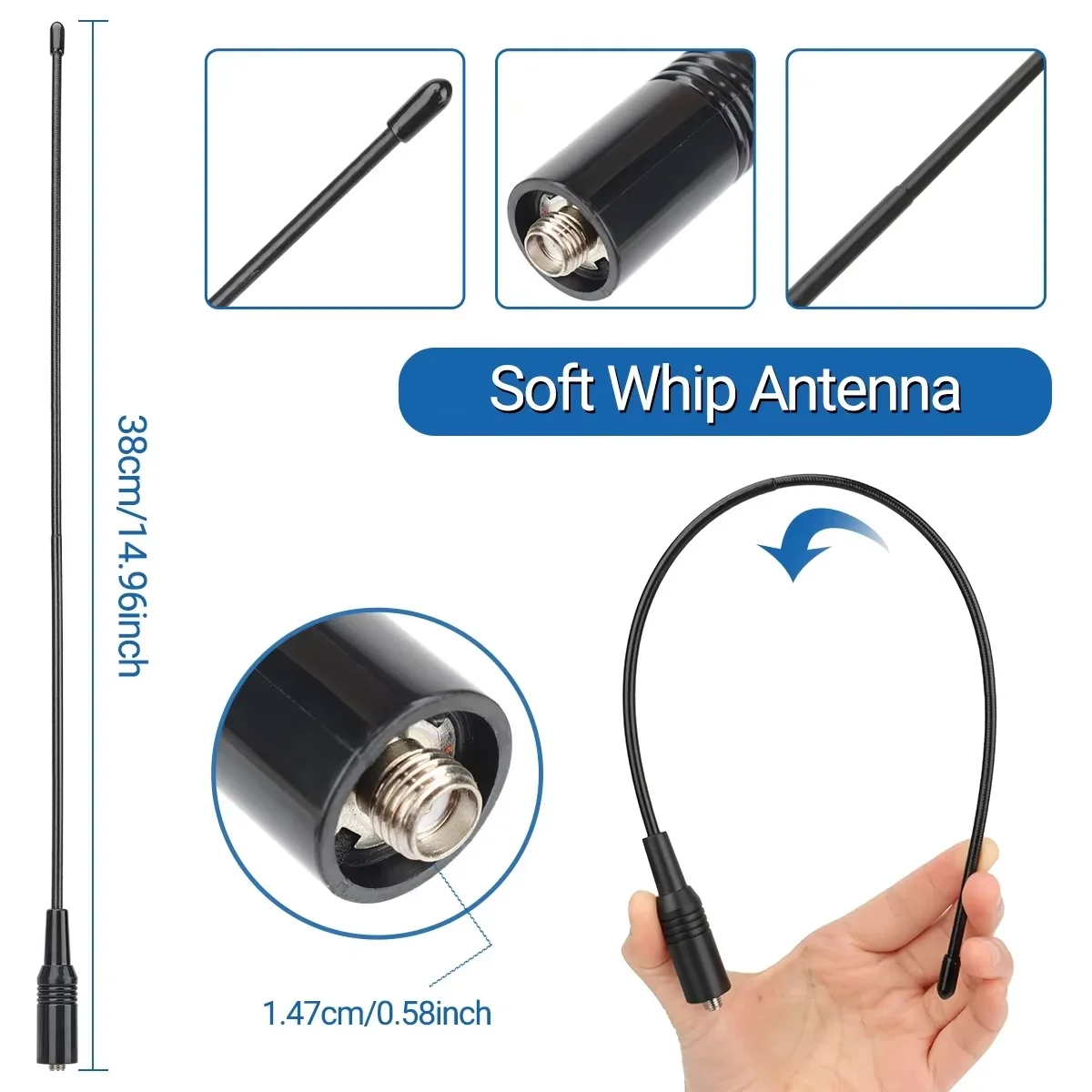 AR 771 antena triple banda SMA hembra para Baofeng UV-5R - imagen 3