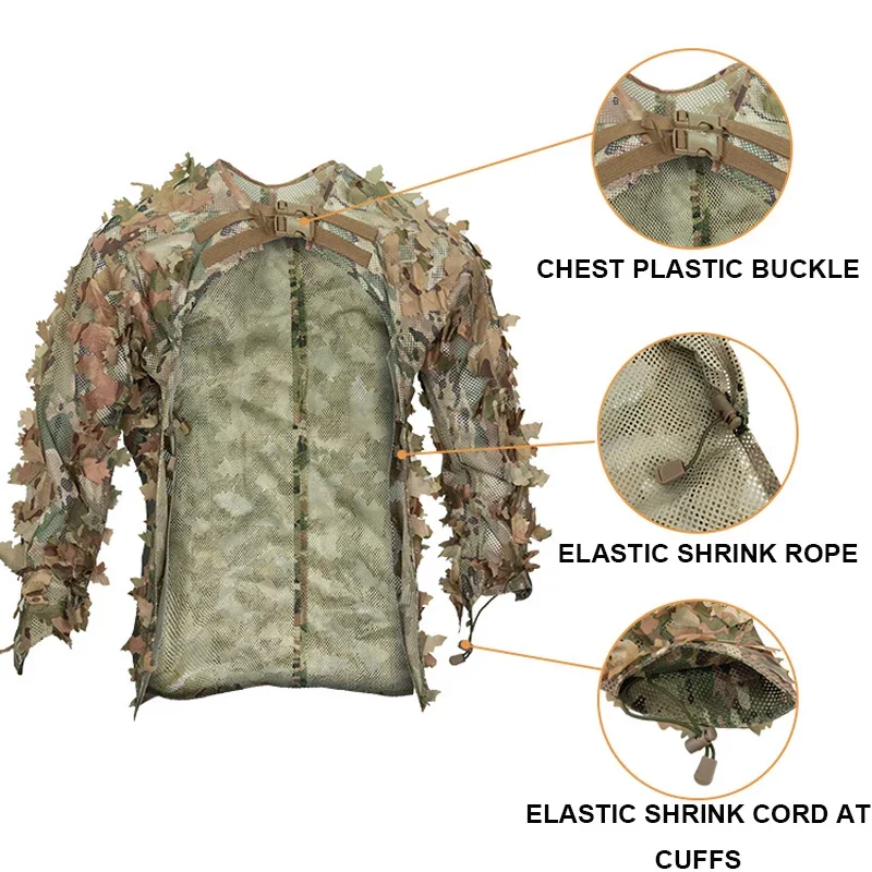 Chaqueta táctica camuflaje leaf – Caza y Airsoft adultos - imagen 5