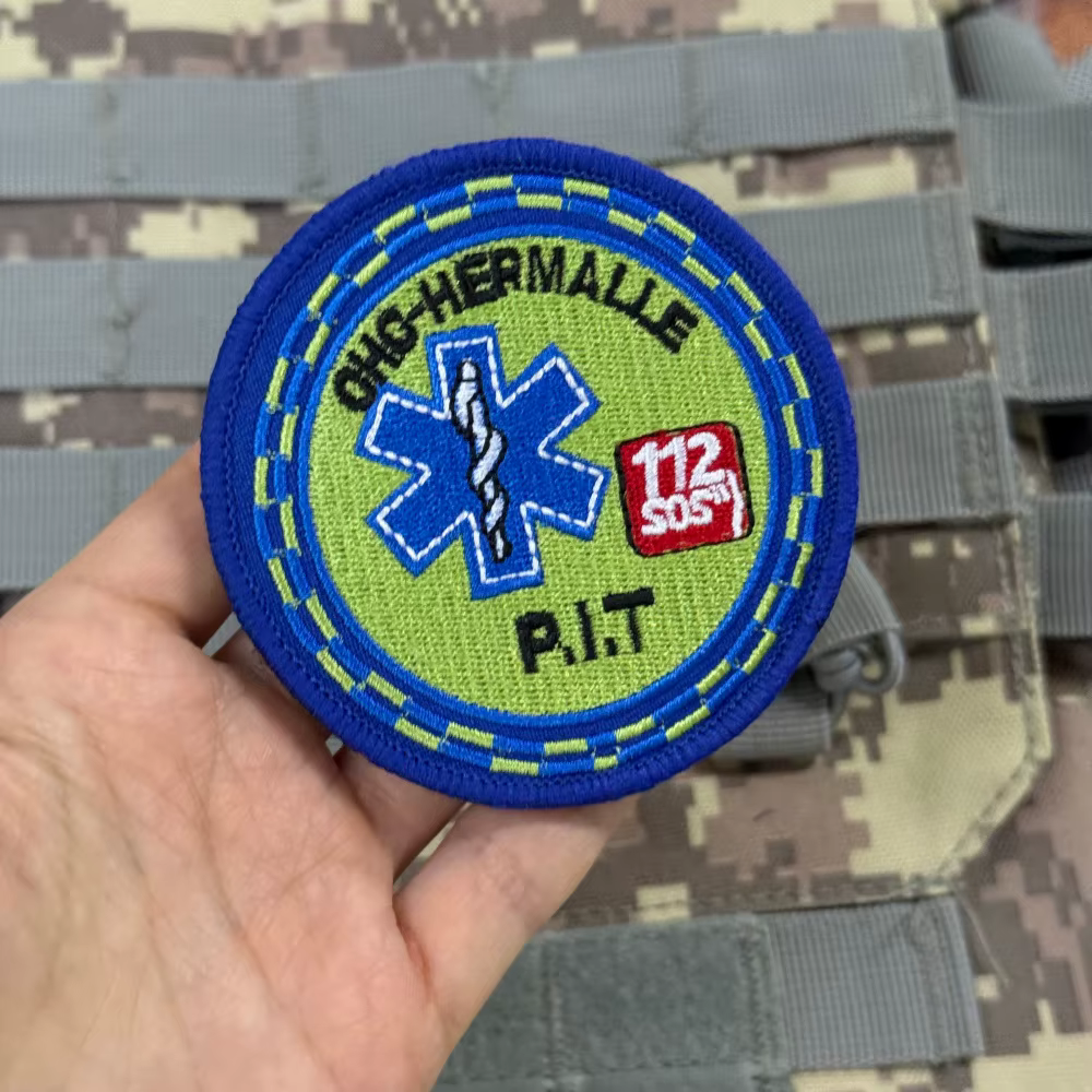 Parche táctico médico Estrella de la Vida bordado con velcro rescate - imagen 5