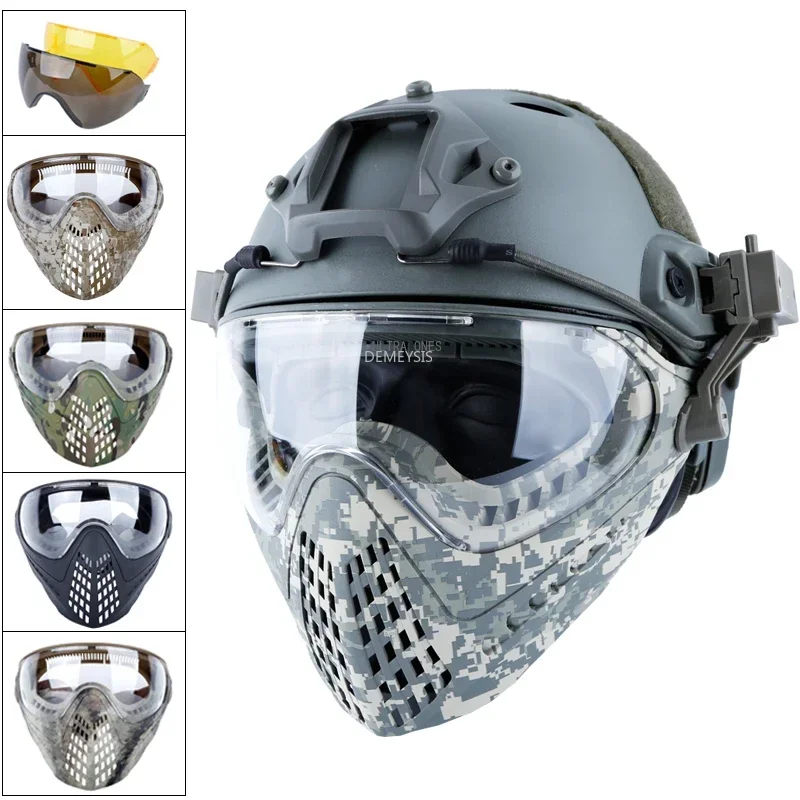 Máscara táctica de cara completa con protección para airsoft