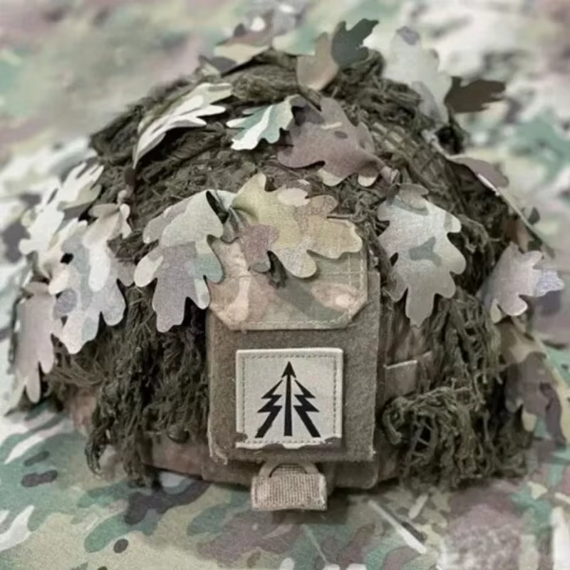 Veldsniper Tira Camuflaje Doble Faz Ghillie Funda Casco Wargame - imagen 5
