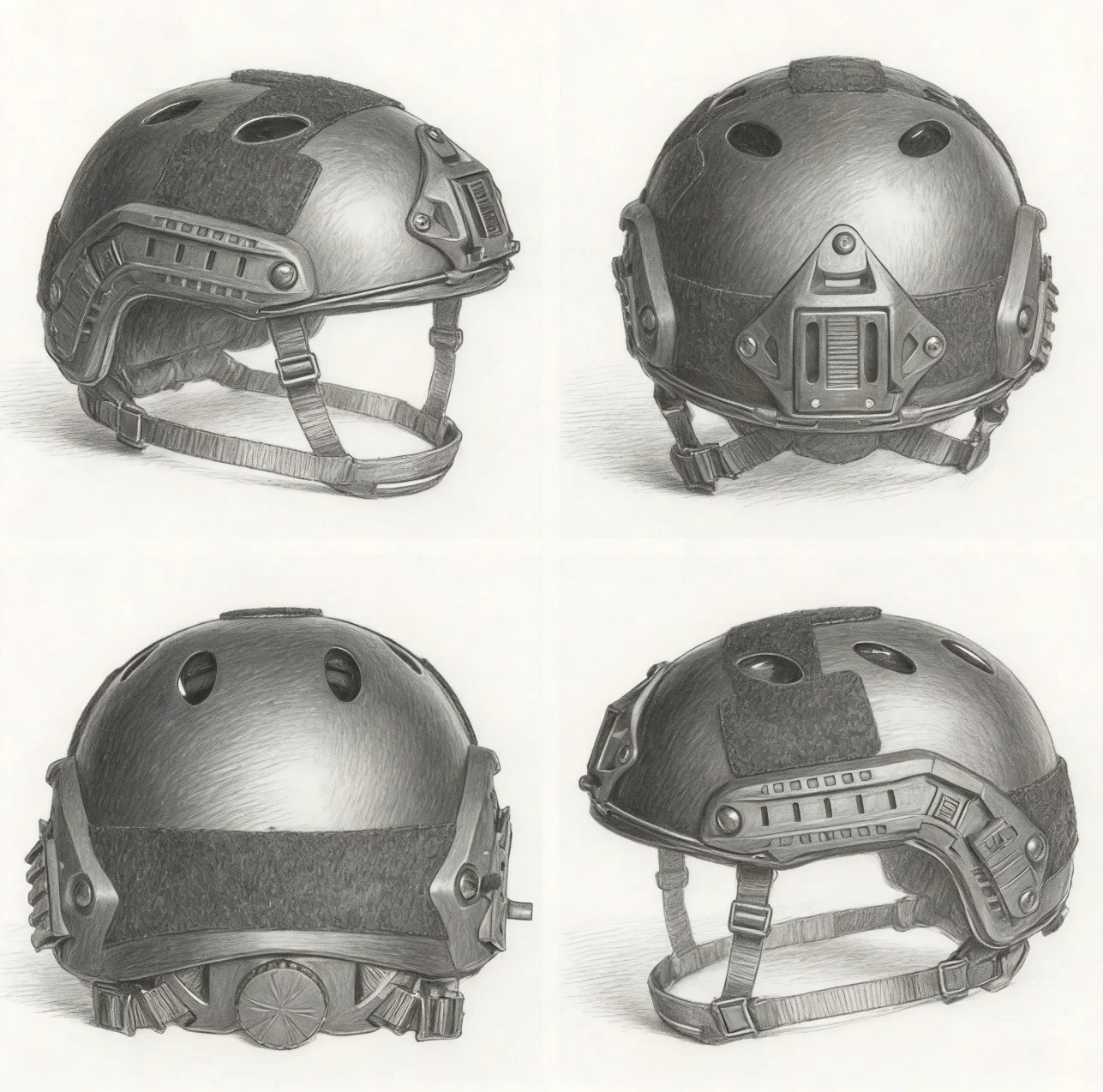 FMA FAST casco táctico fibra de carbono con ventilación perforada