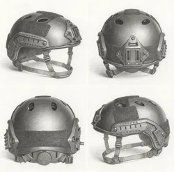 FMA FAST casco táctico fibra de carbono con ventilación perforada