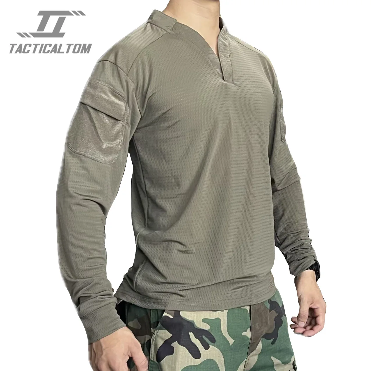 Tom Rangers camiseta táctica rugby verde RG manga larga secado rápido - imagen 2