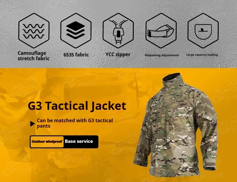 Detalle del conjunto en estilo combat frog