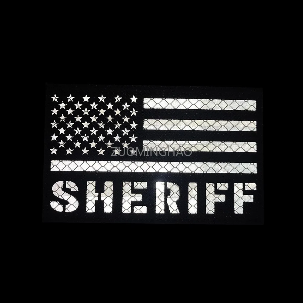 Parche Sheriff táctico reflectante – Bandera americana para chaleco - imagen 5