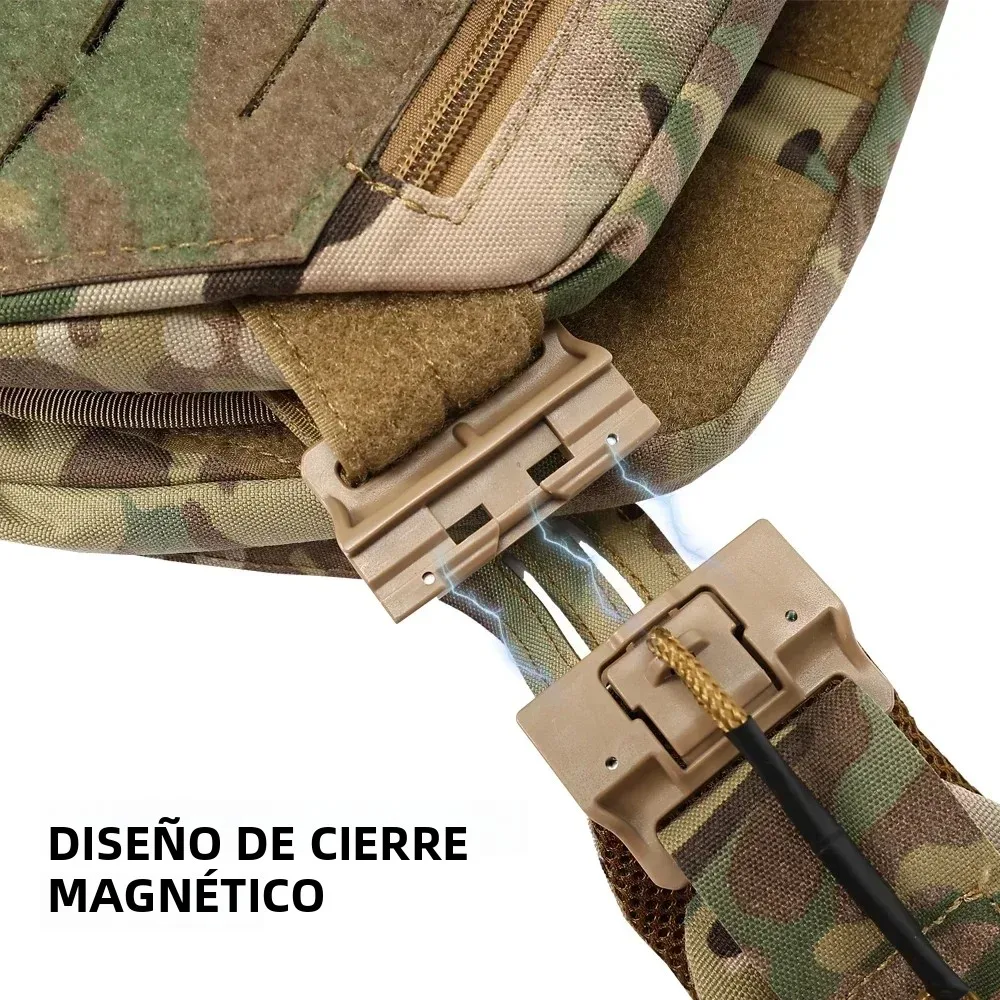SINAIRSOFT Chaleco Táctico Portaplacas 500D MOLLE Negro, Liberación Rápida - imagen 2