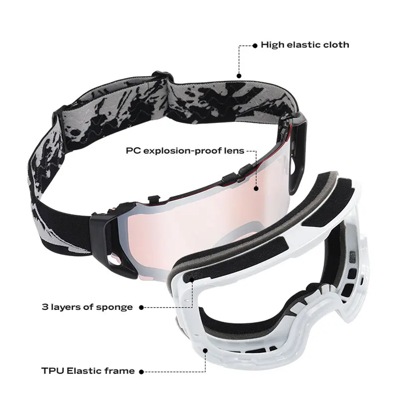 JSJM Gafas de esquí antiniebla doble capa a prueba de viento - imagen 2