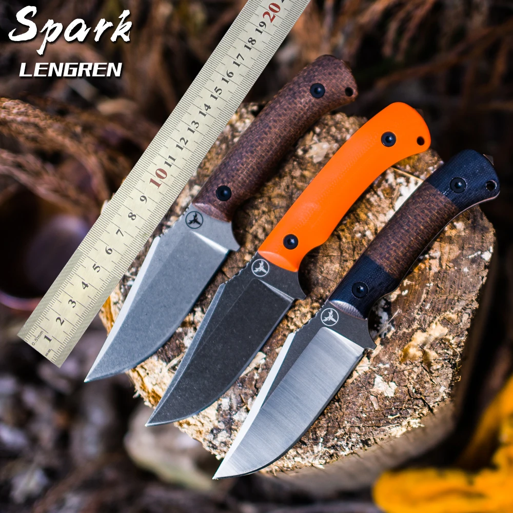 LEINGREN Spark cuchillo de supervivencia hoja fija con funda