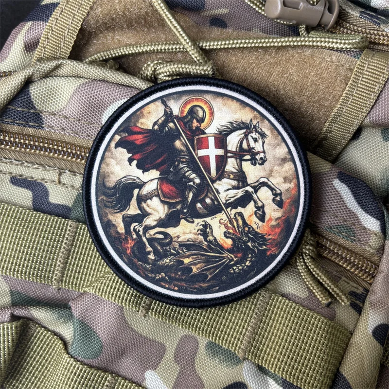 Parche táctico San Jorge bordado militar con velcro para ropa - imagen 4