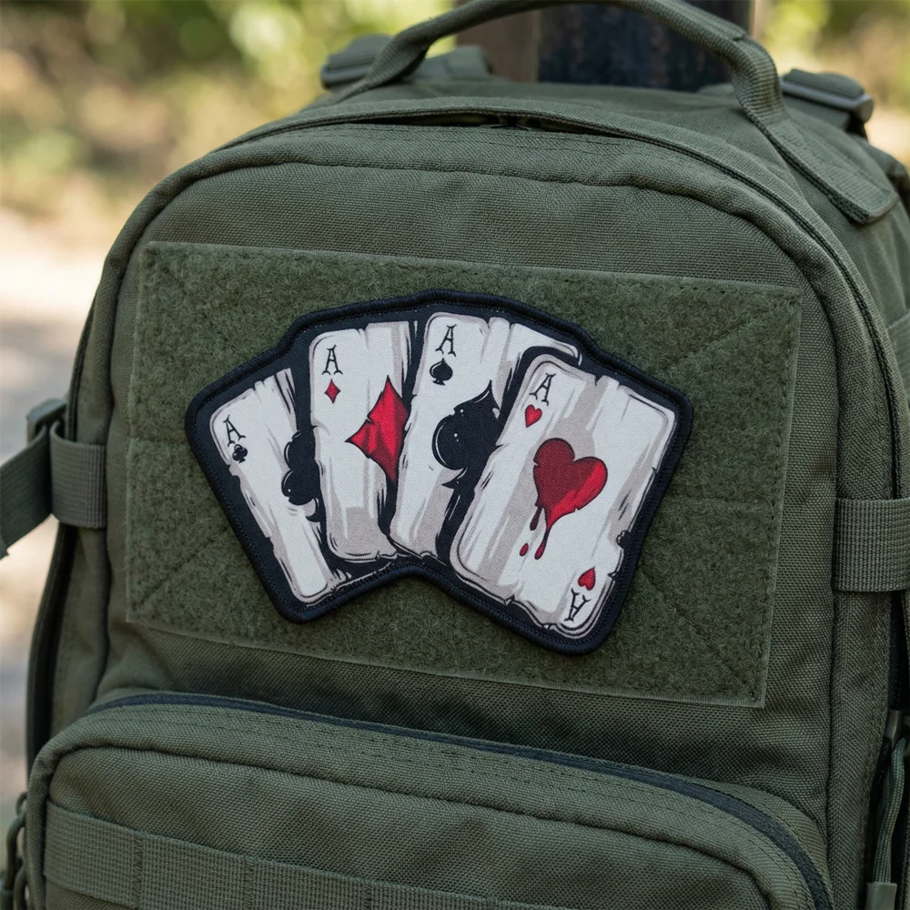 Parche táctico bordado naipes para mochila y uniforme militar - imagen 4