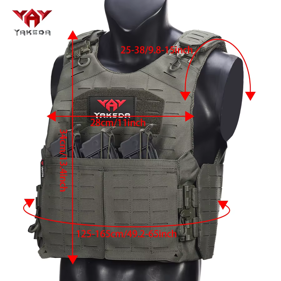 Chaleco táctico de bolsas ocultas triple, tejido resistente - imagen 3