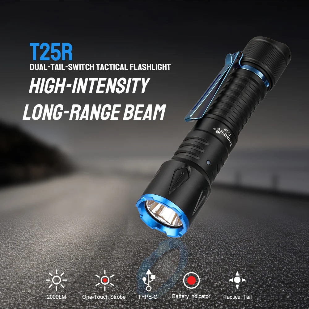 Linterna táctica Trustfire T25R 2000LM 350m con batería 18650 - imagen 5
