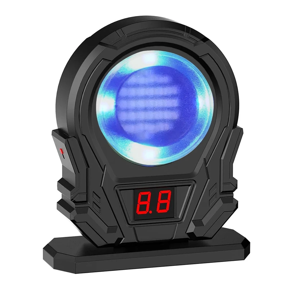 Objetivo láser reactivo con luces indicadoras rojas y azules