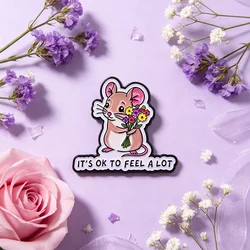 Pin metálico de esmalte ratón lindo – broche para mochila