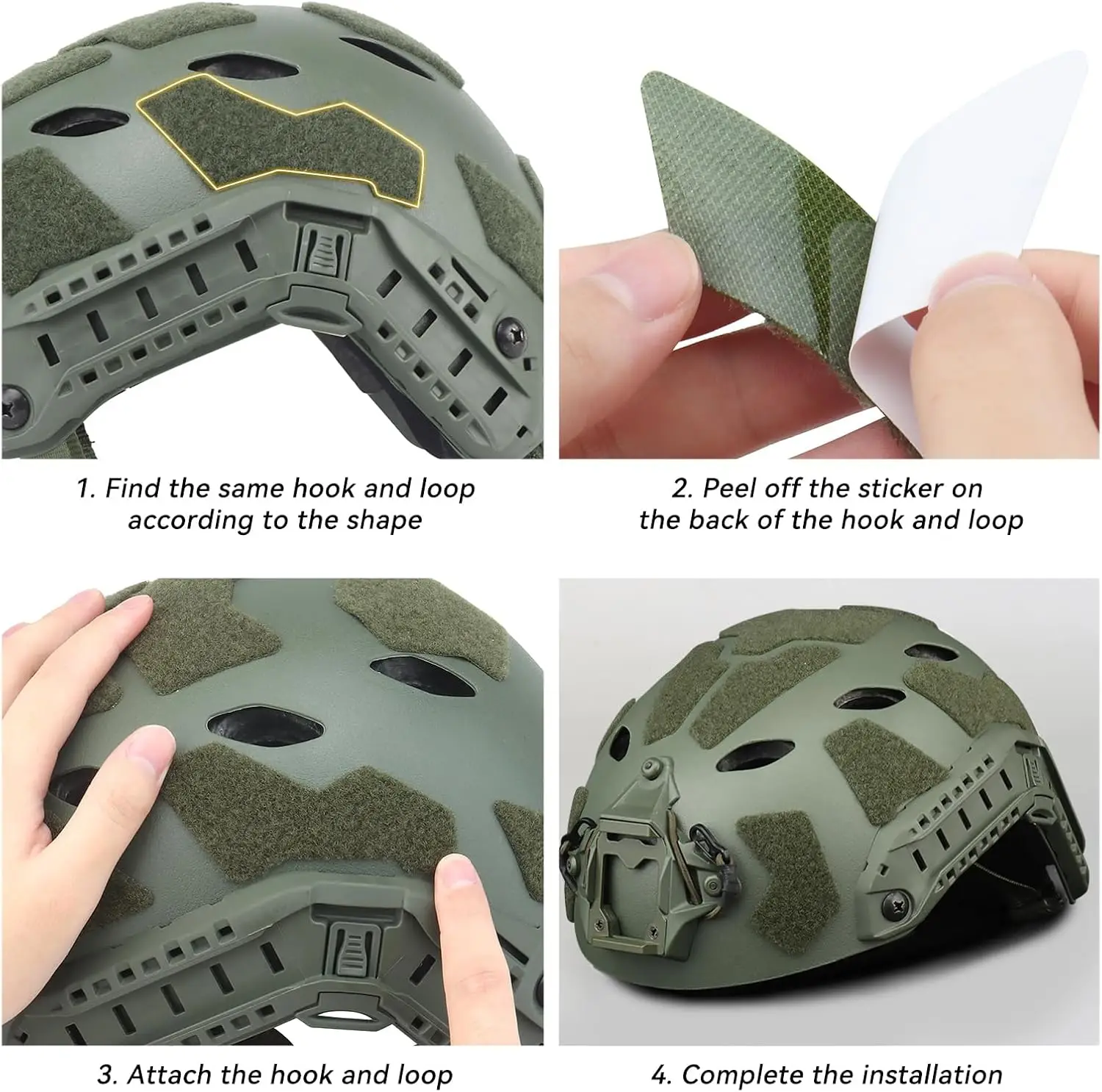 Kit Velcro Casco Táctico Universal – Fijación Adhesiva para Equipamiento Militar - imagen 4