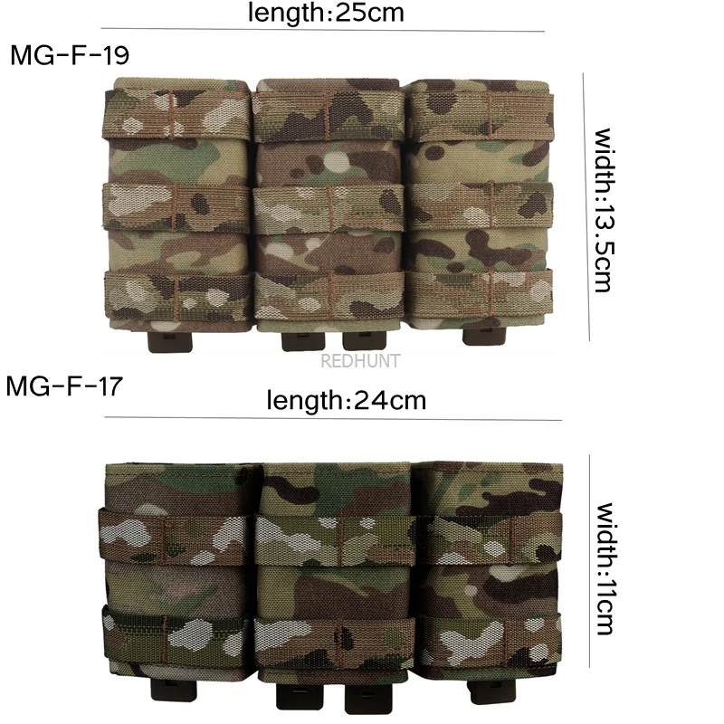 Bolsa tactica Molle triple cargador 7,62 para chaleco Mag - imagen 4