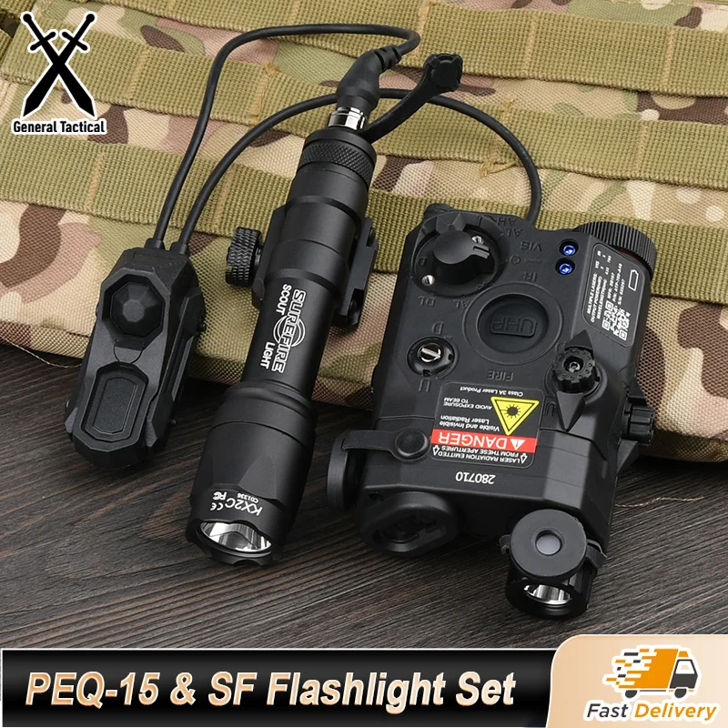 WADSN Linterna táctica con láser RGB para Airsoft y mando