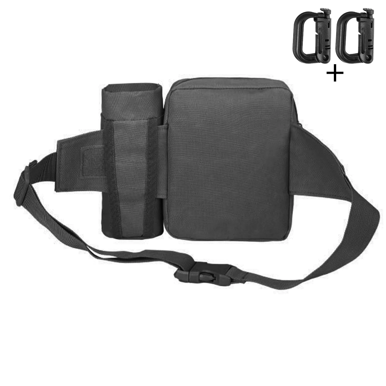 Bolsa de cintura táctica MOLLE con portabotellas y anillas en D - imagen 4
