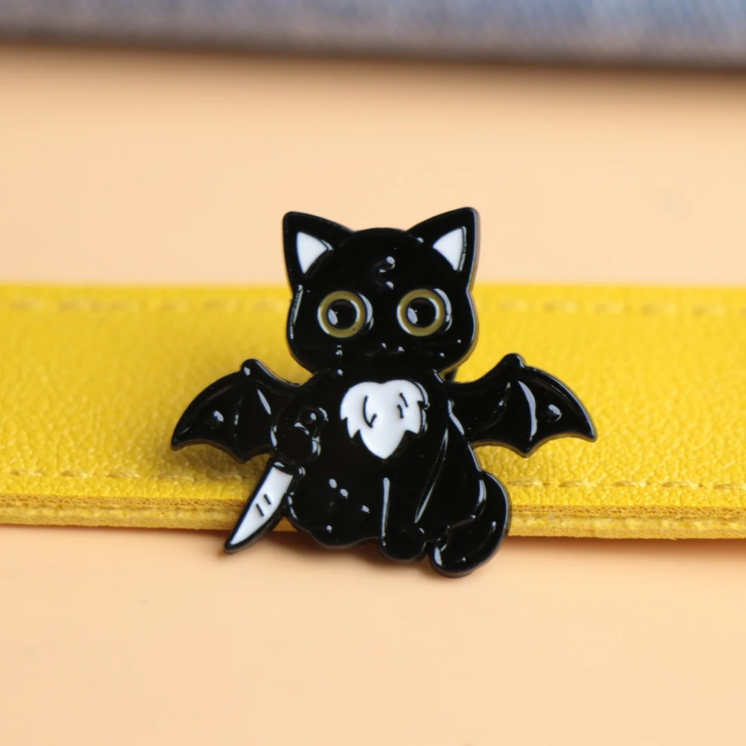 Pin gatito negro Halloween – broche para niños y amigos - imagen 4