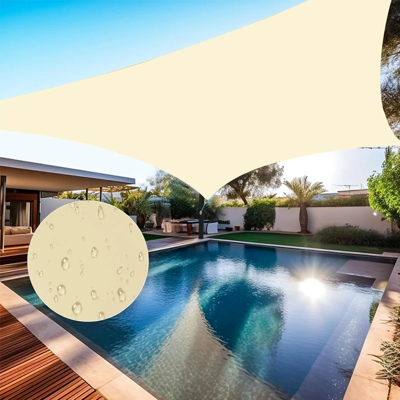 Toldo impermeable extendido para crear sombra exterior