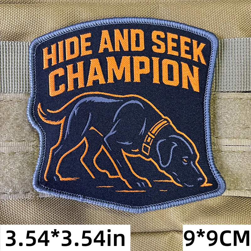 Parche táctico bordado perro caza escondite – Insignia moral velcro