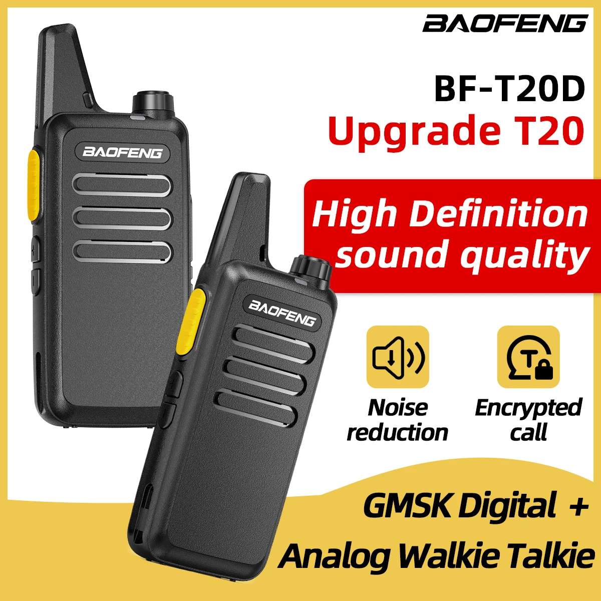 Walkie talkie mini BF-T20 portátil, VOX y carga USB