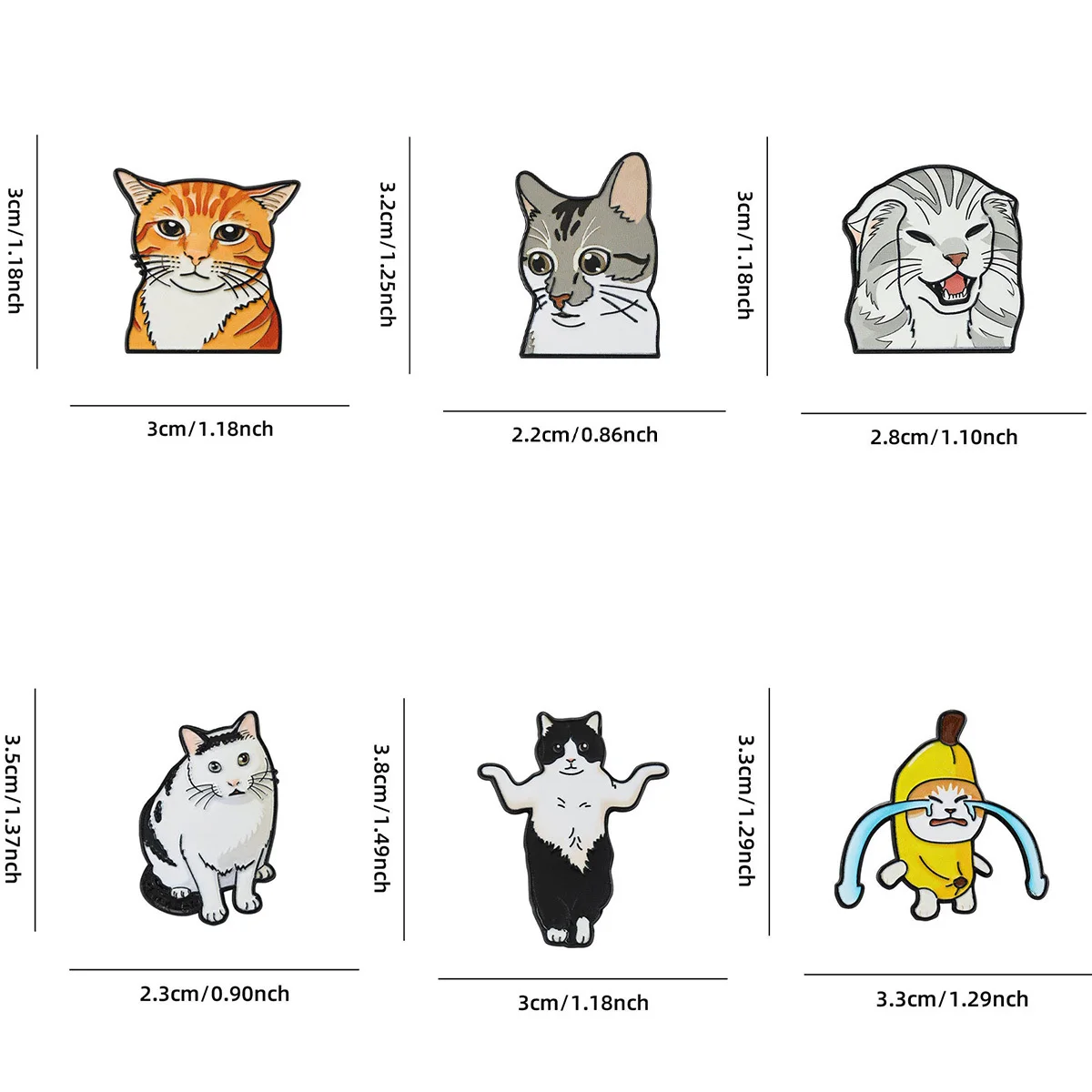 Pin esmaltado gato meme banana – Solapa mochila decoración - imagen 3