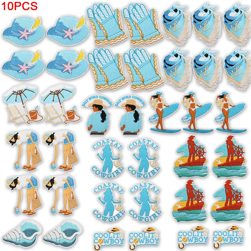 Parche termoadhesivo bordado vaquero costero para jeans y surf - imagen 2