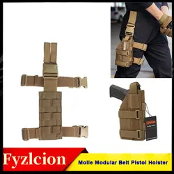 Panel táctico MOLLE pierna caída funda pistola derecha