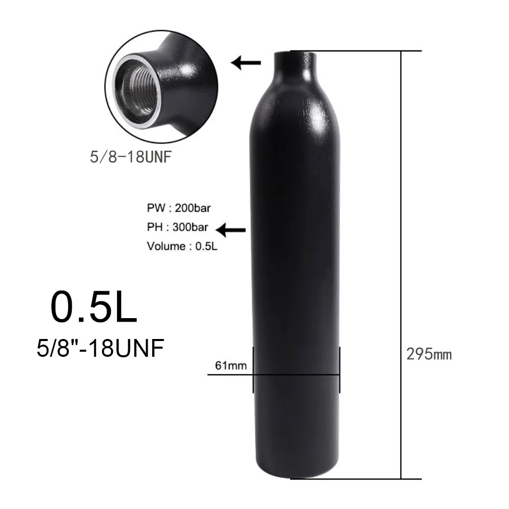 Botella HPA de aluminio para Airsoft y Paintball