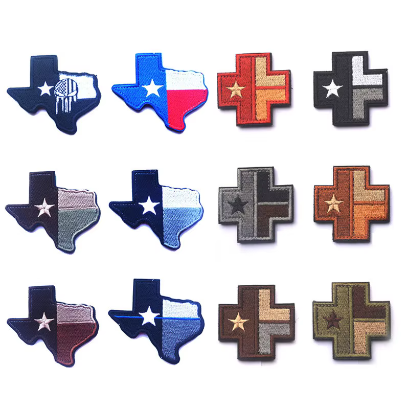 Parche militar táctico bordado bandera Texas con calavera para coser - imagen 2